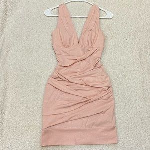 Pink shimmery mini dress